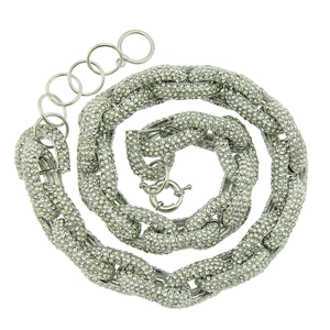 Collier chaîne cubaine hip hop glacé avec strass scintillants pour homme et femme