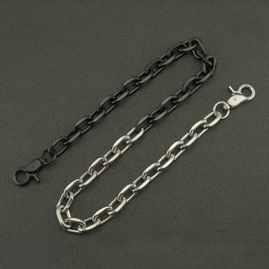 Men Punk Hip Hop Metal Pants Chain Oval Cuban Link Waist Belt Chain For Jeans Fashion Accessories Aluminum Zinc Alloy