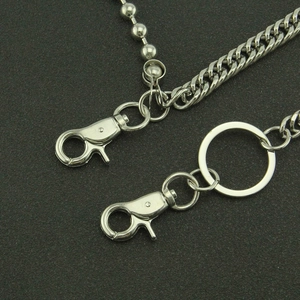 Men's hip-hop industrial style double chain waist accessory with large metal rings