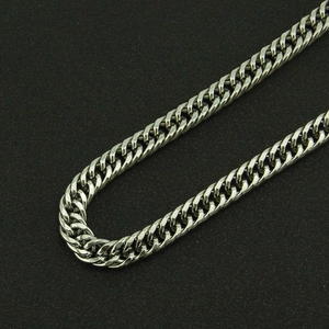 Hip hop silver Cuban link chain belt with large iron rings for men's streetwear