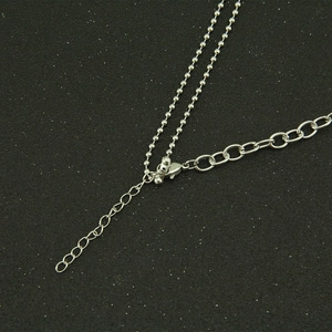 Chic silver cross chain padlock necklace with polished ball chain and lobster clasp