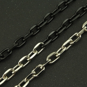 Hip-hop cuban link pants chain in matte black and polished silver finishes