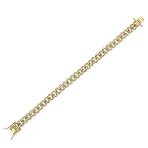 Bracelet gourmette 8mm plaqué or avec zircons étincelants et fermoir de sécurité chic