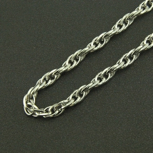 Macro view of multi-layer metallic pants chain with double-layered link design