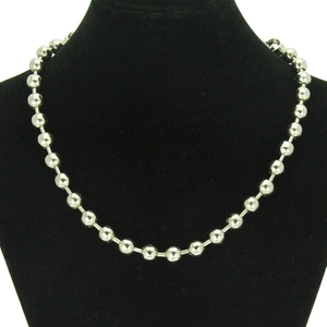 Minimalist Silver Ball Bead Chain Necklace For Women Industrial Style Iron Link Zinc Alloy Hook Necklace Fashion Jewelry