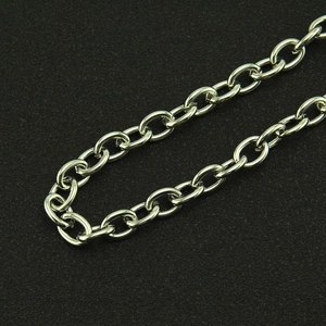Punk style silver polished stainless steel wallet chain with classic O-link design
