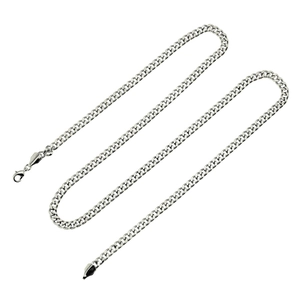 Collana a catena barbazzale minimalista da 5mm color argento con chiusura a moschettone