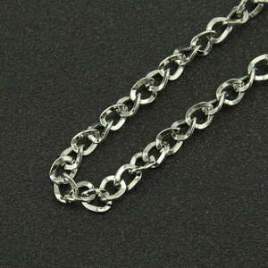 Macro shot of silver metal links with twist-lock buckles on a textured dark background