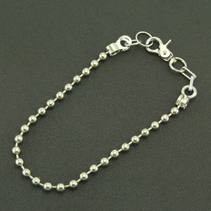 Minimalist silver metal ball chain necklace with lobster clasp and connection rings