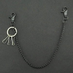 Punk Hip Hop Metal Pant Chain For Men Women Black Electroplated Iron Alloy Wallet Key Chain Hipster Waist Belt Accessory
