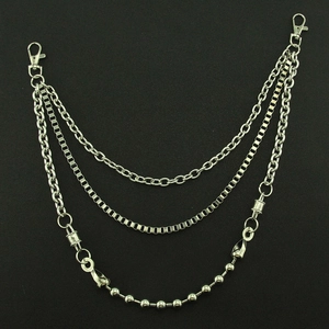 Punk Hip Hop Metal Waist Chain Multi Layer Trousers Chain For Men Jeans Rock Belt Chain Jewelry With Lobster Clasps