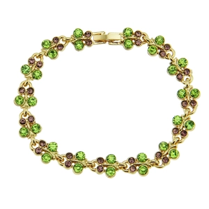 Elegant Zinc Alloy Rhinestone Flower Bracelet For Women Shiny Crystal Link Bracelet Party Jewelry Hand Ornament Gift