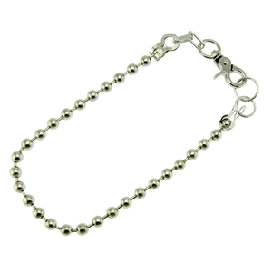 Minimalist silver bead chain necklace with lobster clasp in a sleek industrial punk style