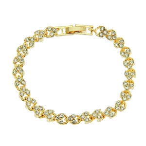 Bracelet Simple en Alliage en Forme de Coeur avec Strass pour Femme Bracelet Chaîne Géométrique Élégant Bijoux de Mode