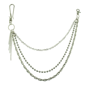 Punk Hip Hop Multilayer Pants Chain Zinc Alloy And Iron Silver Decorative Waist Chain For Men Nightclub Party Accessory