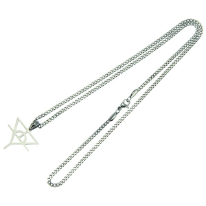 Collana in acciaio al titanio con ciondolo a simbolo geometrico su catena cubana argento