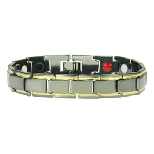 Herren Magnettherapie Gesundheit Armband Legierung Gliederkette Hochglanz Gold Silber Gun Schwarz Magnetische Gesundheit Armreif