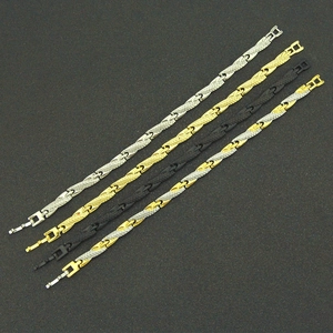 Bracelets à maillons écailles de dragon en acier inoxydable or, argent et noir