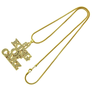 Collar hip hop dorado Iced Out King of Carz 81 con cadena de caja brillante