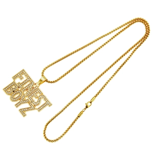 Hip-Hop Goldkette mit Finest Boyz Buchstaben-Anhänger und künstlichen Diamanten