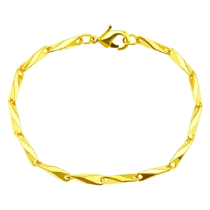 Polished gold bamboo link necklace with secure lobster clasp for hip-hop streetwear style