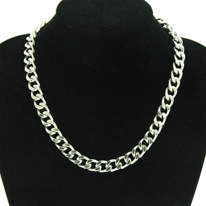 Collier Chaîne Cubaine Minimaliste en Acier Inoxydable pour Hommes Femmes Argent Poli Curb Chain Hip Hop Bijoux Cadeau