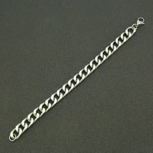 Bracelet gourmette argenté poli pour hommes avec fermoir mousqueton solide et élégant