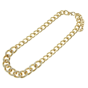 Cadena cubana gruesa bañada en oro para hombre y mujer con detalles de diamantes brillantes