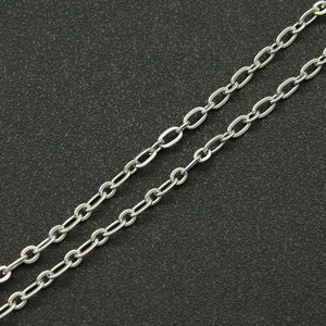 Close-up of double-layer stainless steel chain with detailed engraved textured links