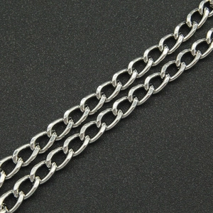 Polished silver cuban chain necklace with star pendant in minimalist style