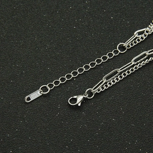 Titanium steel Good Luck bracelet for couples with lobster clasp and extension chain