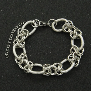 Trendy Ins Style Alloy Geometric Thick Chain Bracelet Necklace For Men Women Cool Hip Hop Punk Couple Jewelry Accessory Silver