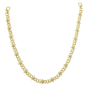 Men Hip Hop Iced Out Star Waist Chain Zinc Alloy Rhinestone Cuban Link Trousers Belt Chain Gold Silver Streetwear Jewelry