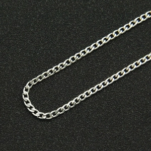 Close-up detail of silver double-layer curb chain necklace with polished metallic finish