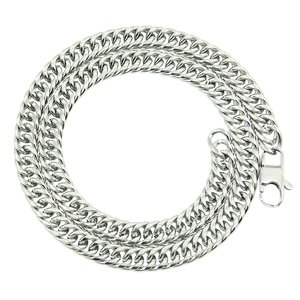 Bracelet gourmette élégant en acier inoxydable argenté avec fermoir mousqueton solide
