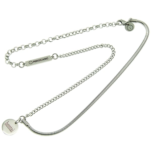 Silver multi-style layered chain necklace with engraved pendants and streetwear design