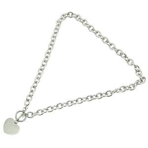 Collier en acier inoxydable avec pendentif cœur gravé Love You More et fermoir à bascule T