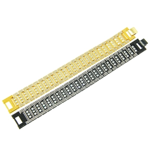 Bracelet hip hop punk pour hommes serti de strass en or et noir, style audacieux et chic