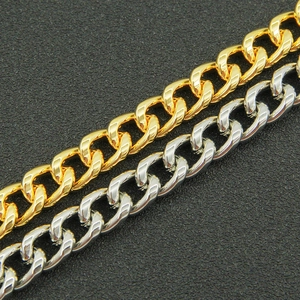 Bracelets gourmettes hip hop en or et argent polis avec fermoirs en diamants brillants