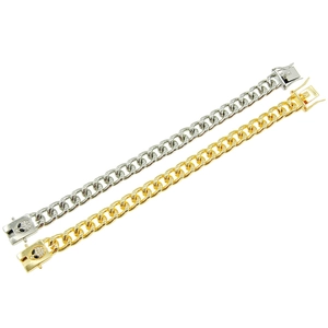 Bracelets à mailles cubaines or et argent avec fermoir alien serti de diamants