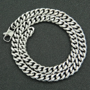 Collier Chaîne Gourmette Hip Hop en Acier Inoxydable pour Hommes Femmes Chaîne Plate Polie Curb Bijoux Mode Streetwear