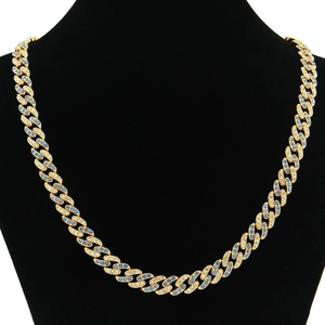 Collana Hip Hop Cuban Link in Lega Con Strass Blu e Bianchi Miami Chain per Uomo Donna Street Gioielli Regalo