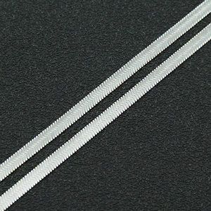 Sleek silver stainless steel flat snake chain necklace with a polished metallic finish