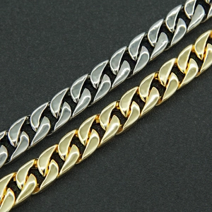 Classic 13mm cuban chain necklaces in gold and silver finish with hip hop style