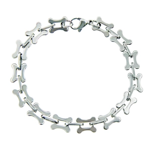 Titanium Steel Bone Link Bracelet High Polished Silver Color Geometric Industrial Punk Chain Bracelet For Men Women Gift