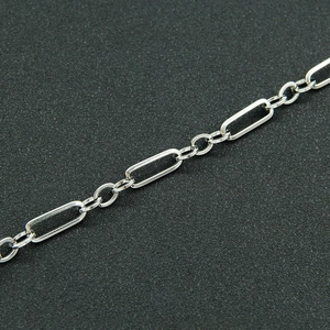 Collier double couche argenté avec maille gourmette et trombone pour hommes et femmes