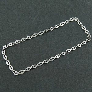 Collana a maglie a naso di maiale in acciaio inossidabile argento con chiusura a moschettone
