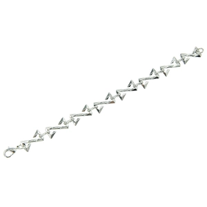 Bracelet chic en alliage argenté à maillons éclair géométriques avec fermoir mousqueton