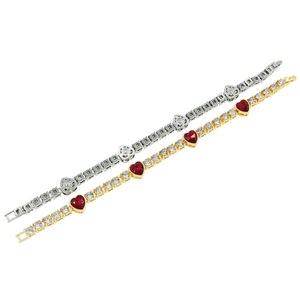 Mens iced out heart Cuban link chain necklace with full zircon diamonds in gold and silver
