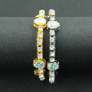 Hip hop style skull head necklace with colorful rhinestones in gold and silver plating